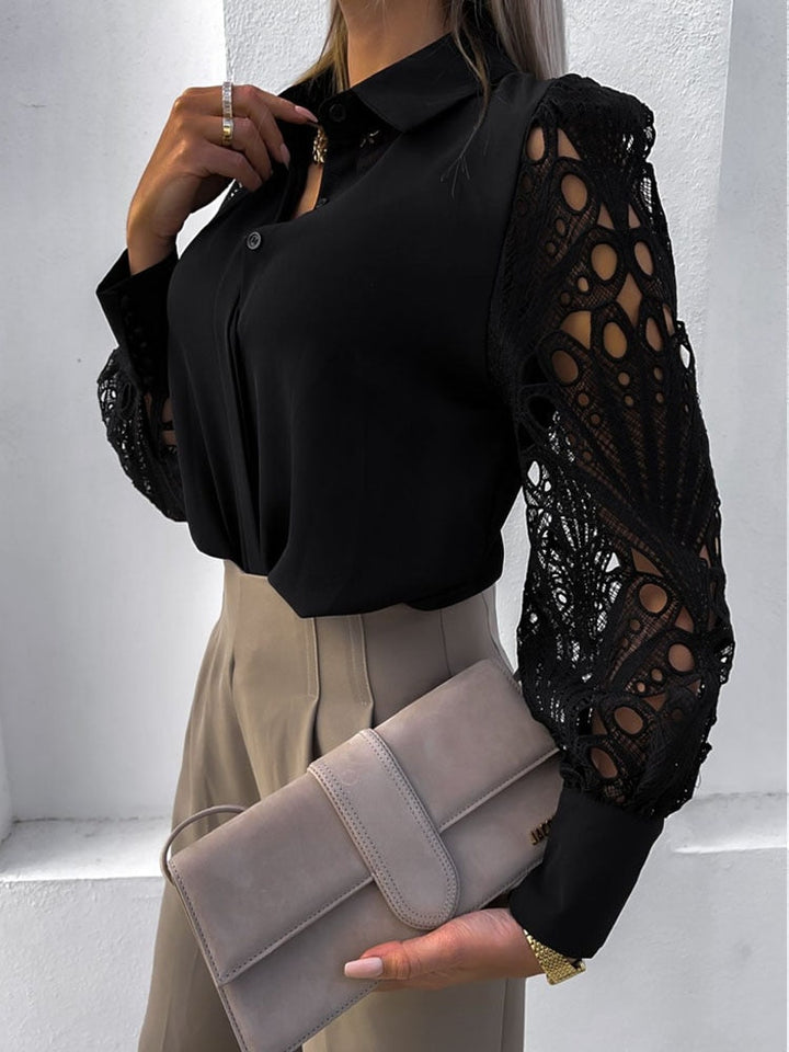 Elin - Blouse pour femmes à la fois tendance et confortable avec de fines dentelles