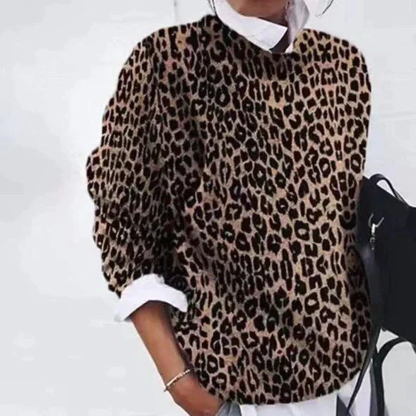 Olive - Stylischer geblümter Pullover für einen eleganten Look