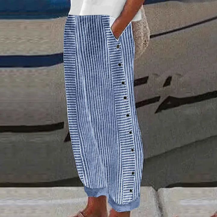 Georgia - Pantalons d'été rayés ultra confortables
