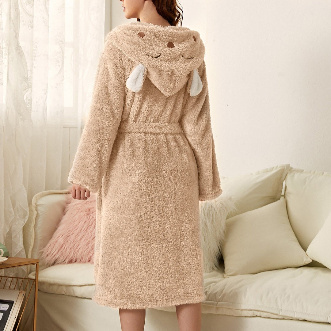 Brinley - Stylish Hooded Bathrobe in Thick Flannel for Women for a Cozy Autumn!