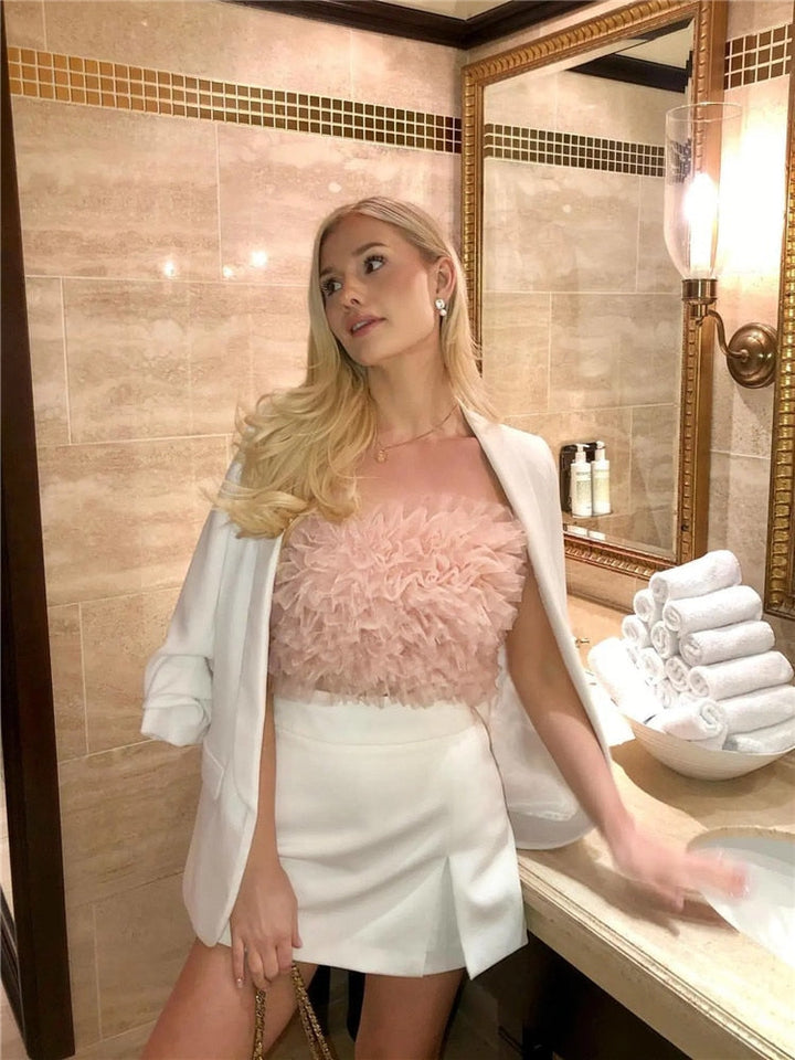 Top bustier rose raffiné pour femmes - un incontournable pour toutes les occasions !
