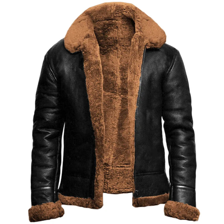 René™ - Moderne Leder- und Wolljacke