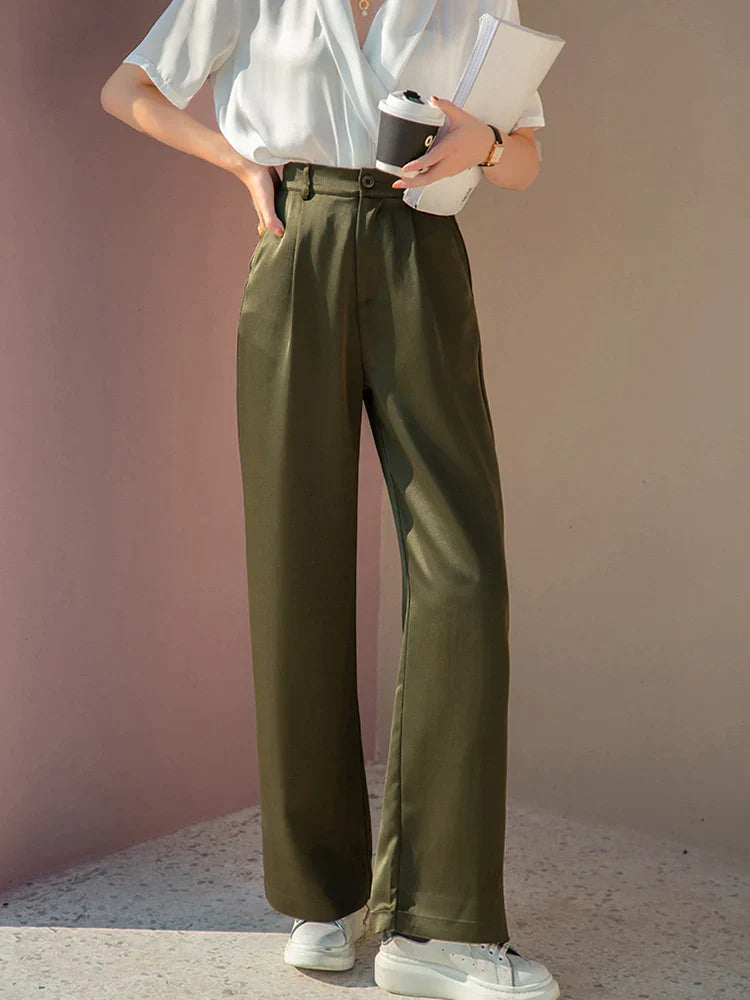 Pantalons élégants pour femmes en satin de soie - Collection Selah