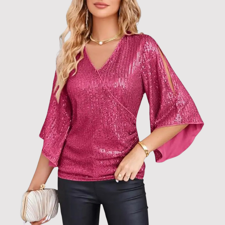 Susan - Top élégant et confortable pour femmes avec paillettes scintillantes