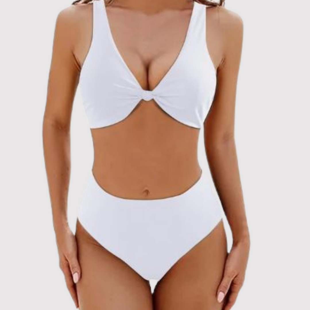 Harrieta - Stylish Simple Swimsuit with a Seductive Deep V-Neck
