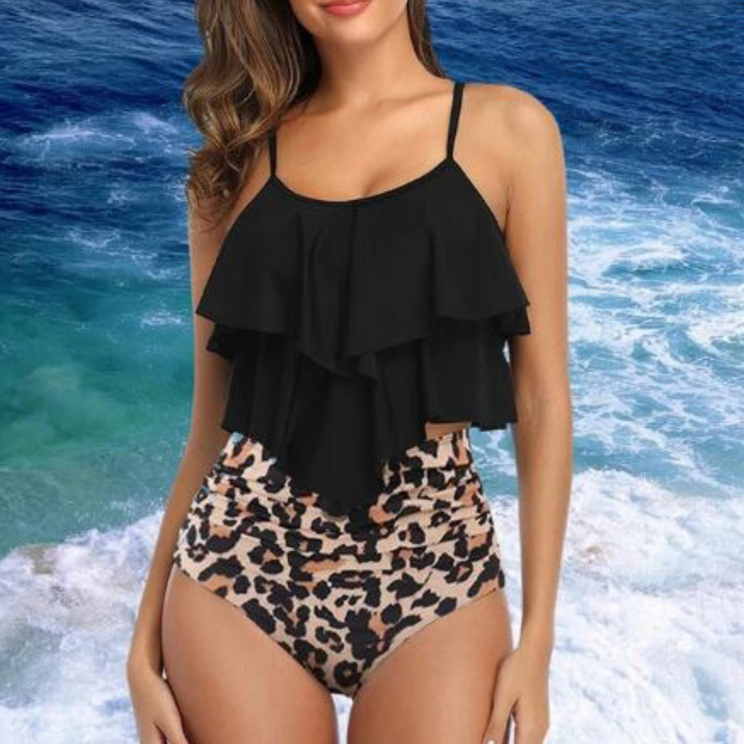 Cressida - Stylish Ruffled Tank Top and High-Waist Bikini - 2-Piece Tankini Set for a Refreshing Summer Look