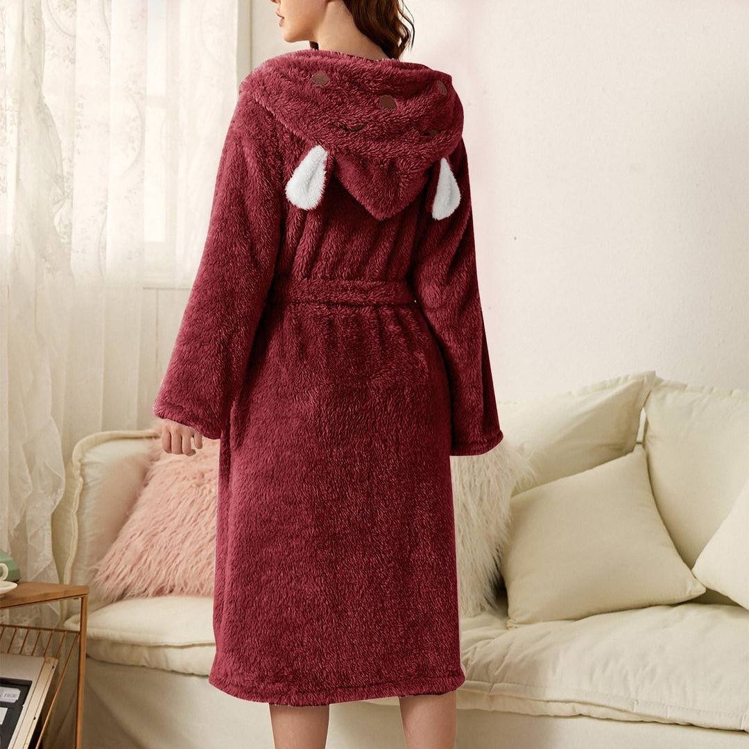 Brinley - Stylish Hooded Bathrobe in Thick Flannel for Women for a Cozy Autumn!