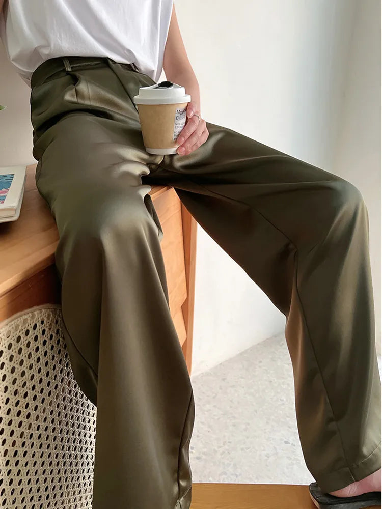 Pantalons élégants pour femmes en satin de soie - Collection Selah