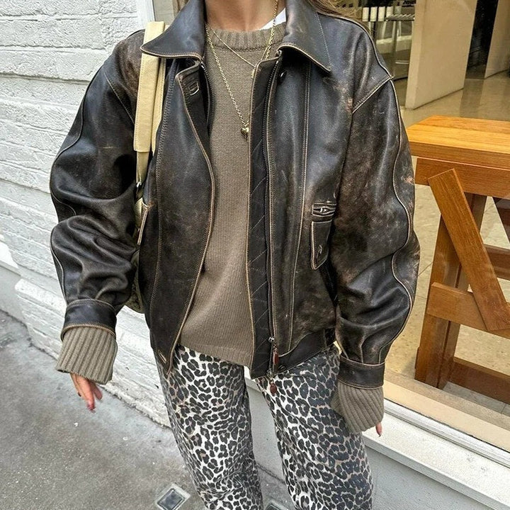 Chandra - Retro-Jeans mit trendigem Leopardenmuster