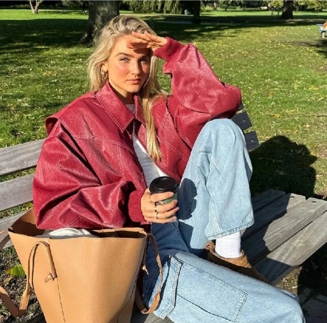 Pauline™ - Plus Size Leather Jacket