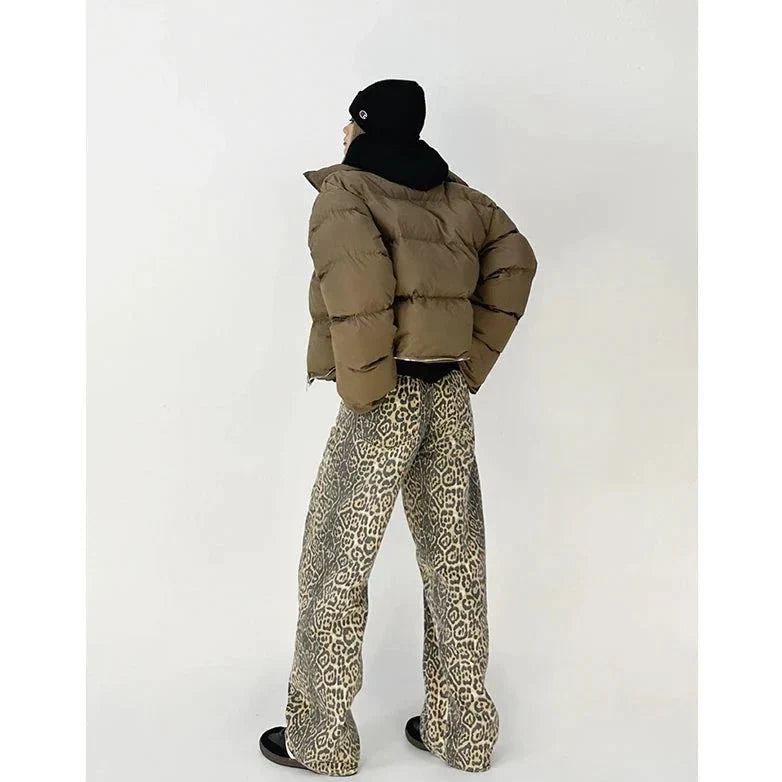 Gilda - Pantalon rétro stylé avec imprimé léopard tendance