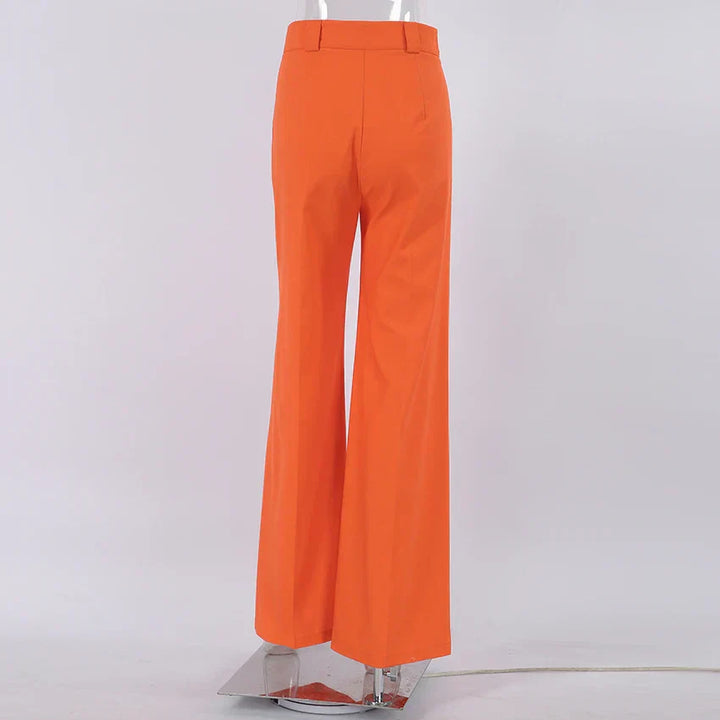 Evelien | Pantalon en lin orange stylé pour femmes, look estival parfait
