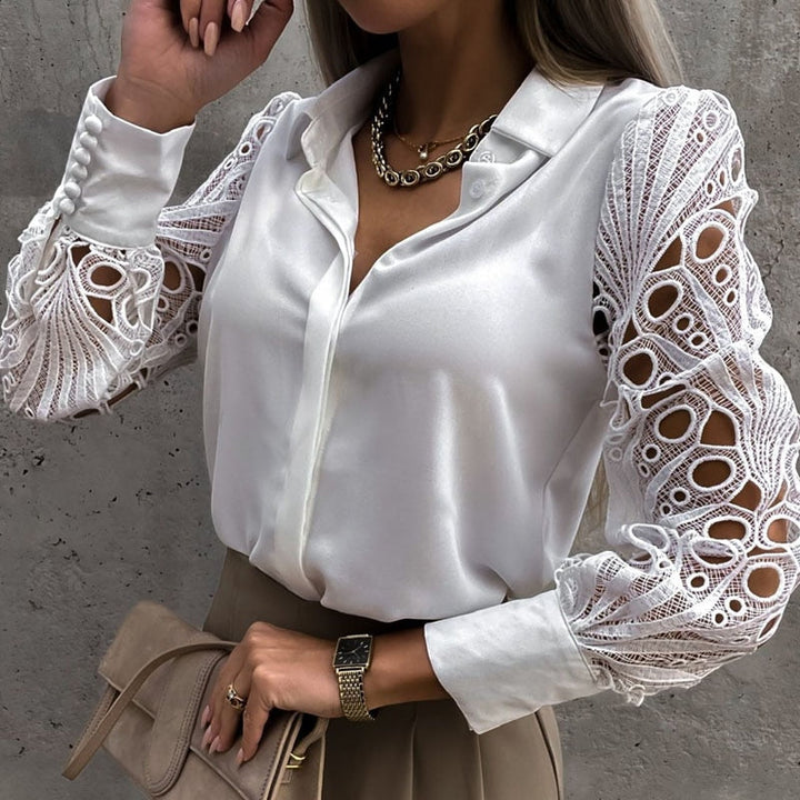 Elin - Blouse pour femmes à la fois tendance et confortable avec de fines dentelles