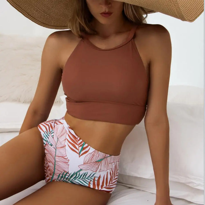 Edith - Elegant Bikini Sets with Floral Print and High Waist