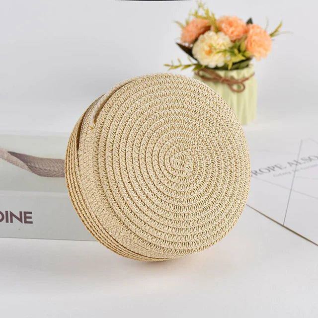 Sac bandoulière rond élégant tissé à la main avec fermeture éclair par Angel