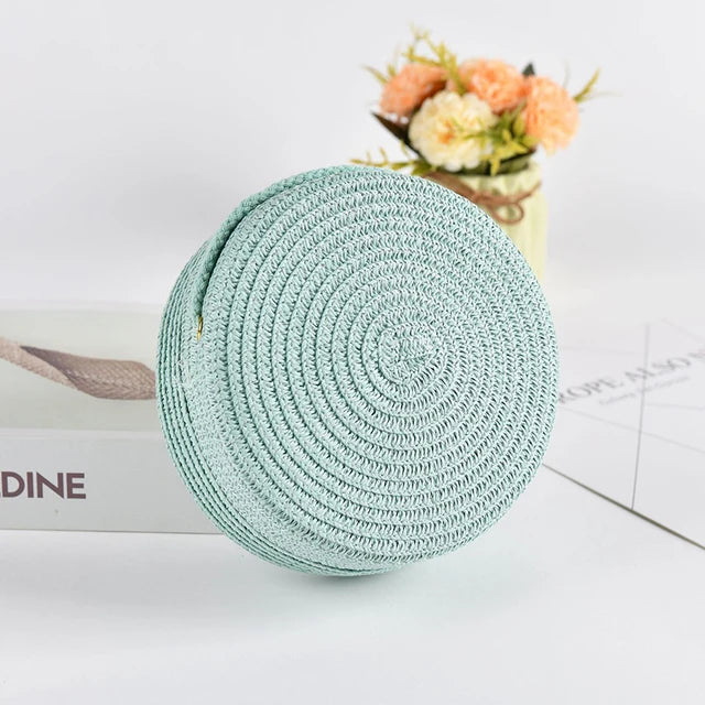 Sac bandoulière rond élégant tissé à la main avec fermeture éclair par Angel