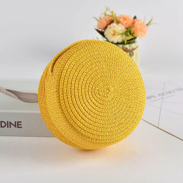 Sac bandoulière rond élégant tissé à la main avec fermeture éclair par Angel