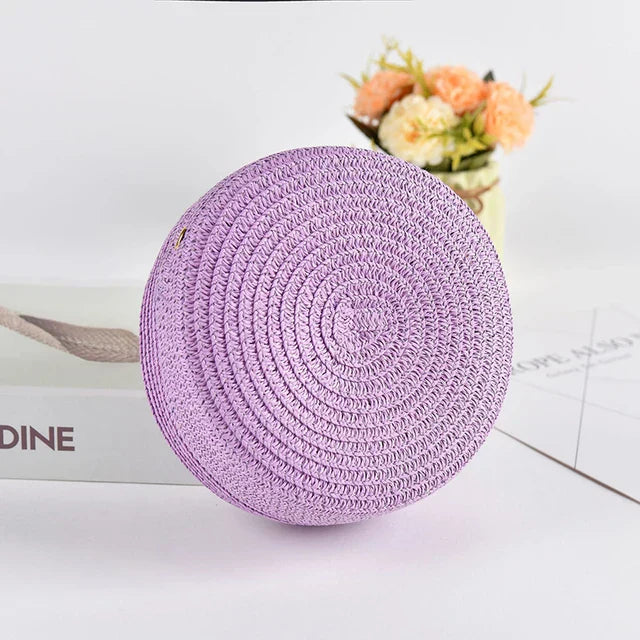 Sac bandoulière rond élégant tissé à la main avec fermeture éclair par Angel