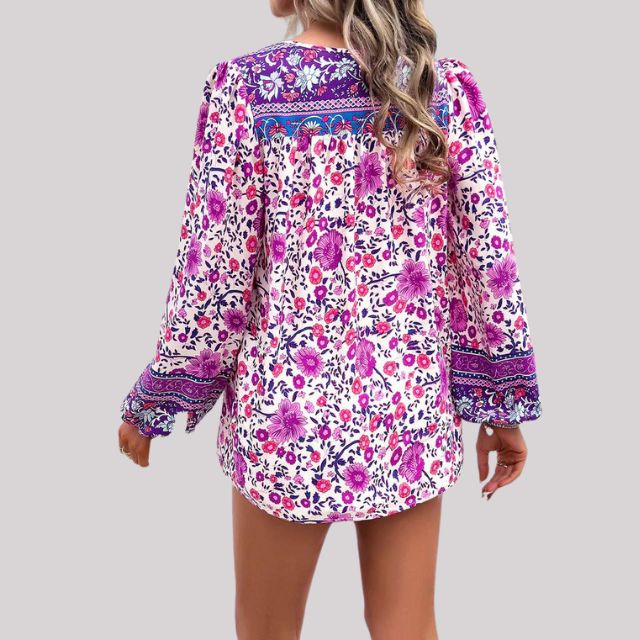 Kara - Blouse bohème élégante avec imprimé paisley charmant pour femmes