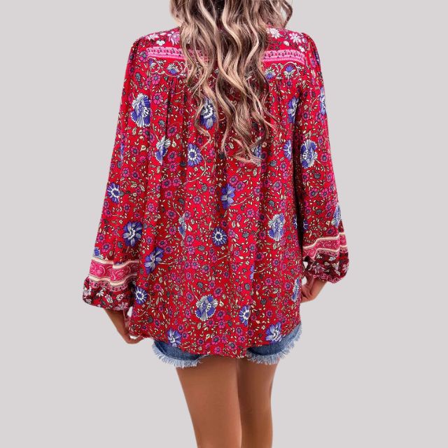 Kara - Blouse bohème élégante avec imprimé paisley charmant pour femmes