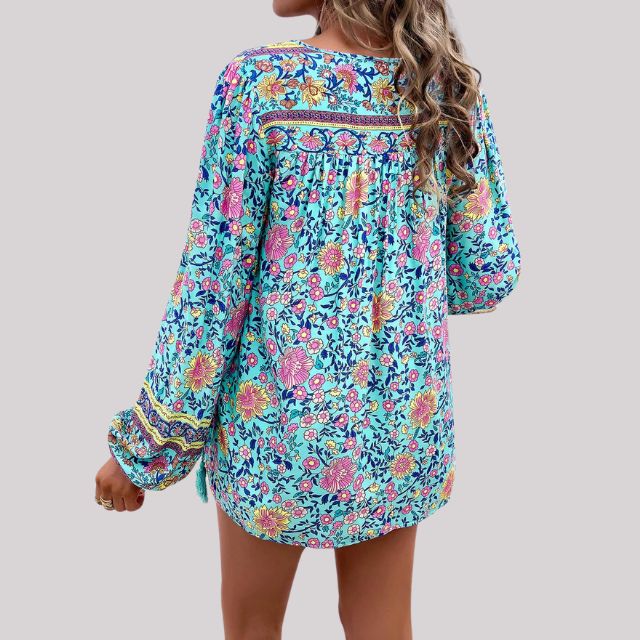 Kara - Blouse bohème élégante avec imprimé paisley charmant pour femmes