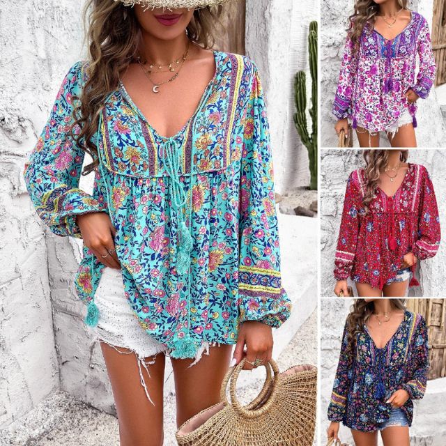 Kara - Blouse bohème élégante avec imprimé paisley charmant pour femmes
