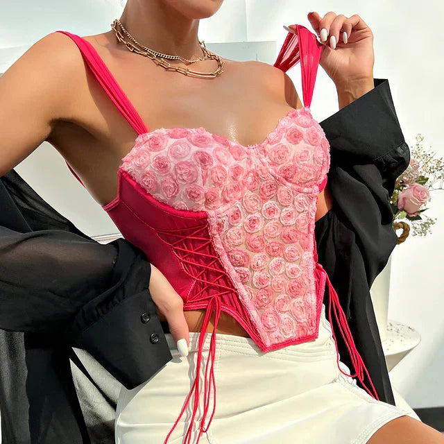 Lily - Top corset rose élégant pour femmes