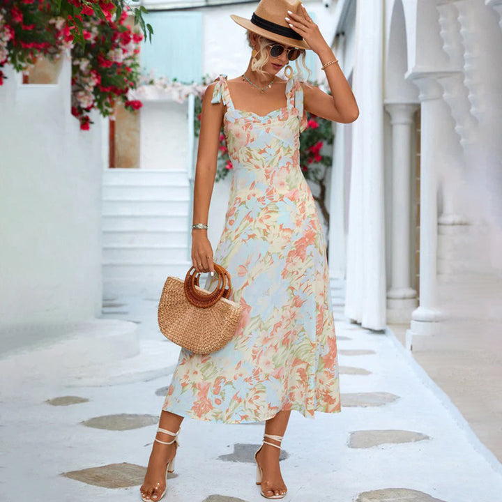 BRIA - Robe midi fleurie élégante pour toutes les occasions