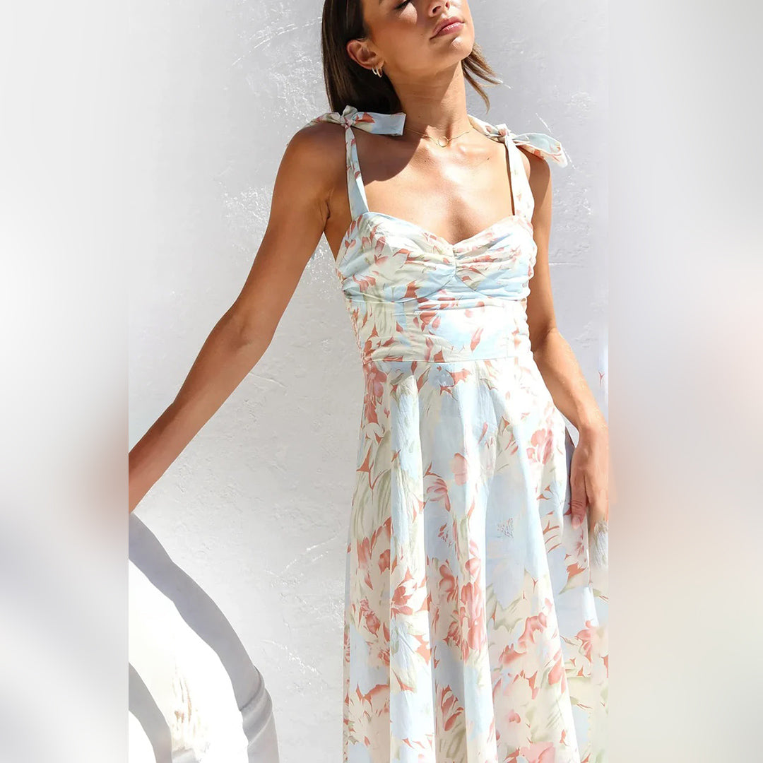 BRIA - Robe midi fleurie élégante pour toutes les occasions