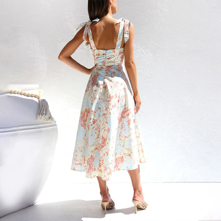 BRIA - Robe midi fleurie élégante pour toutes les occasions
