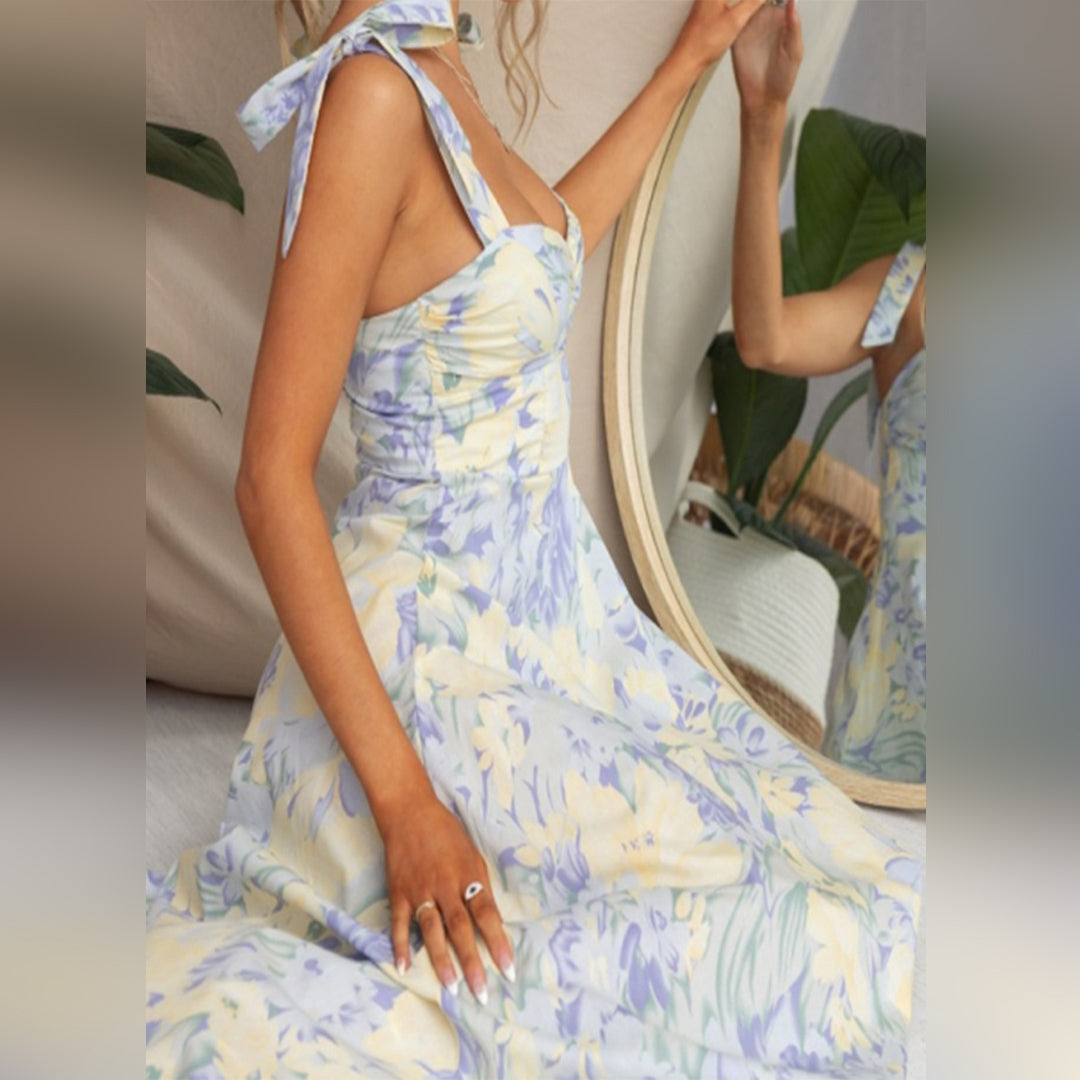 BRIA - Robe midi fleurie élégante pour toutes les occasions