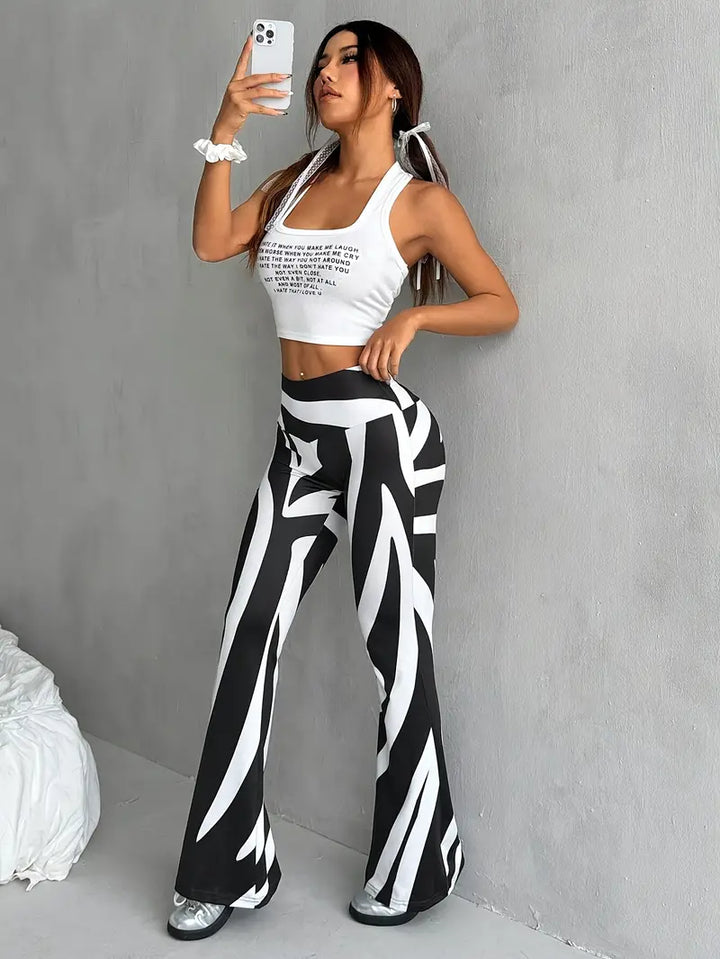 Trudy - Pantalon à la mode taille haute pour femmes