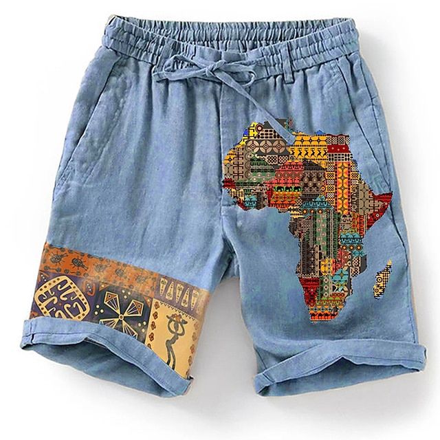 Breathable beach shorts with trendy graphic design - Olf