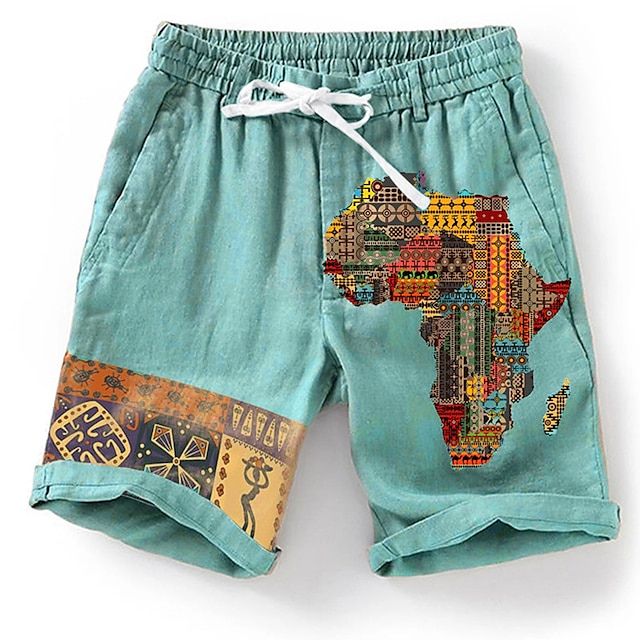 Breathable beach shorts with trendy graphic design - Olf