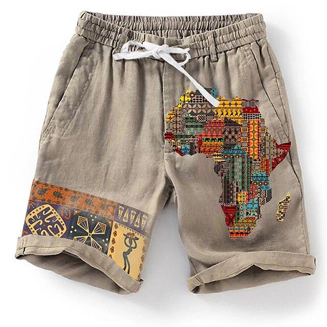 Breathable beach shorts with trendy graphic design - Olf