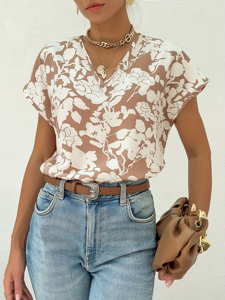 Ariel - Trendige Sommerbluse mit floralem Design für Frauen