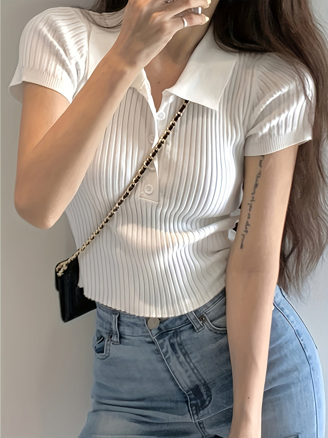 Top en maille chic à col en V pour femmes | Chloe