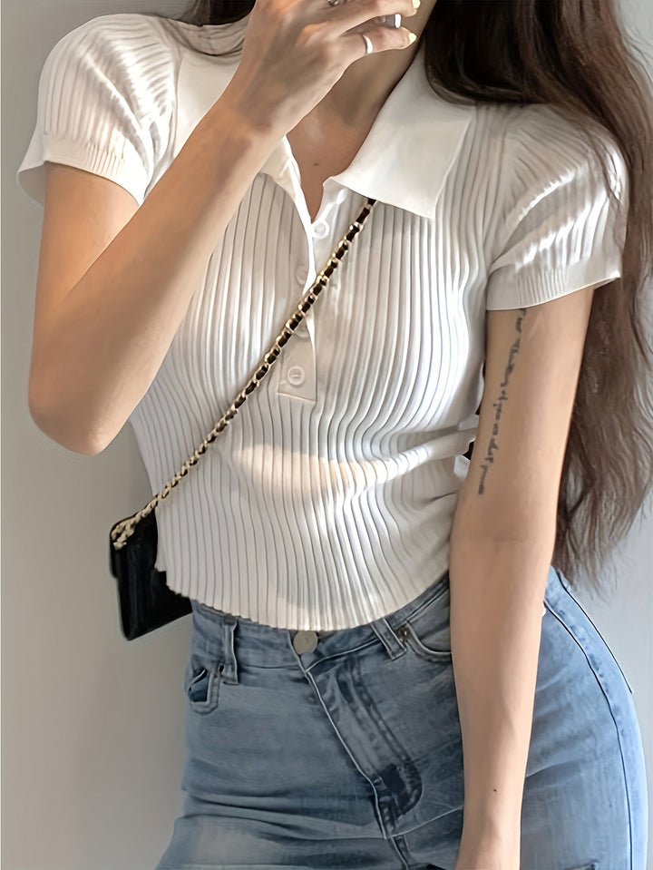 Top en maille chic à col en V pour femmes | Chloe