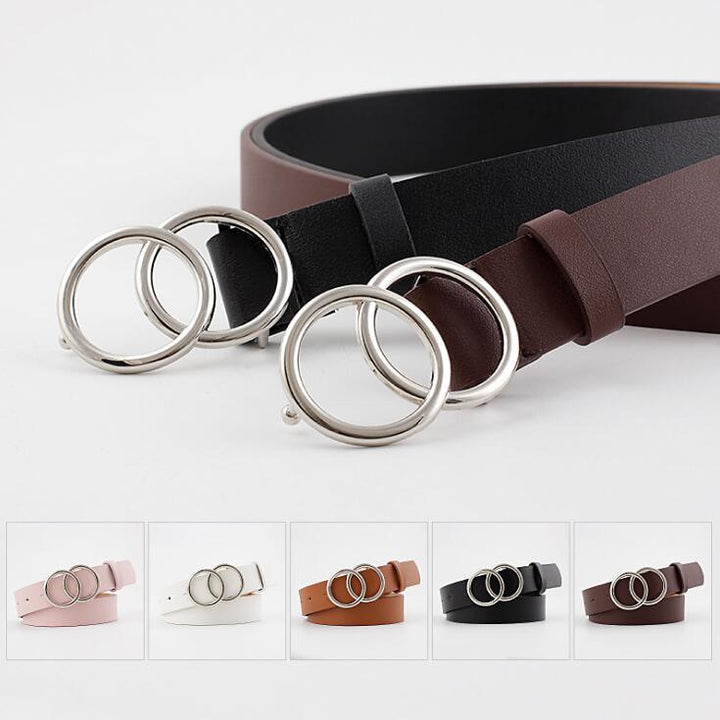 Ceinture en cuir Aria chic pour femmes avec boucle O tendance