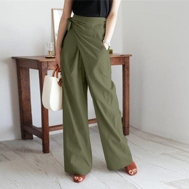 Elaine - Pantalon portefeuille chic à taille haute pour un look raffiné
