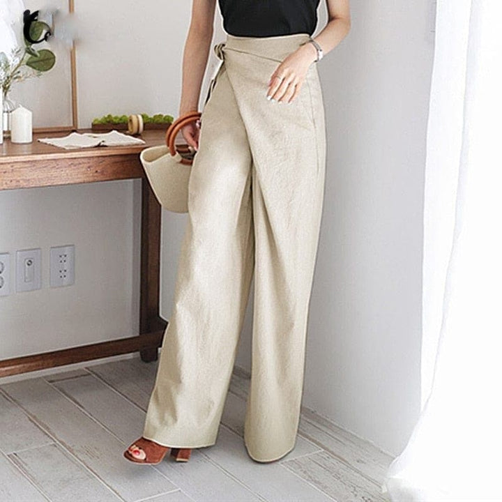 Elaine - Pantalon portefeuille chic à taille haute pour un look raffiné