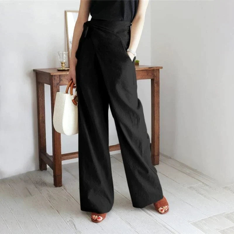 Elaine - Pantalon portefeuille chic à taille haute pour un look raffiné