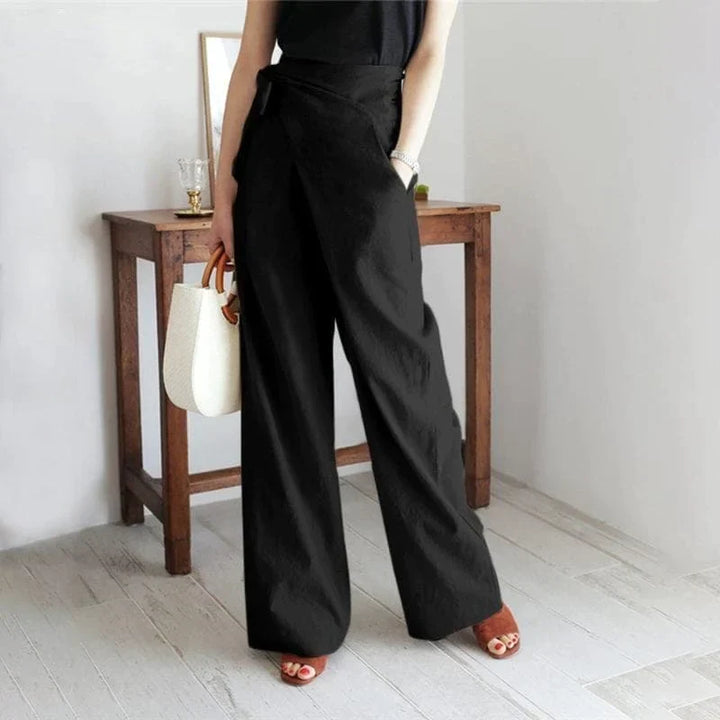 Elaine - Pantalon portefeuille chic à taille haute pour un look raffiné