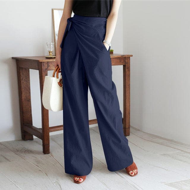 Elaine - Pantalon portefeuille chic à taille haute pour un look raffiné