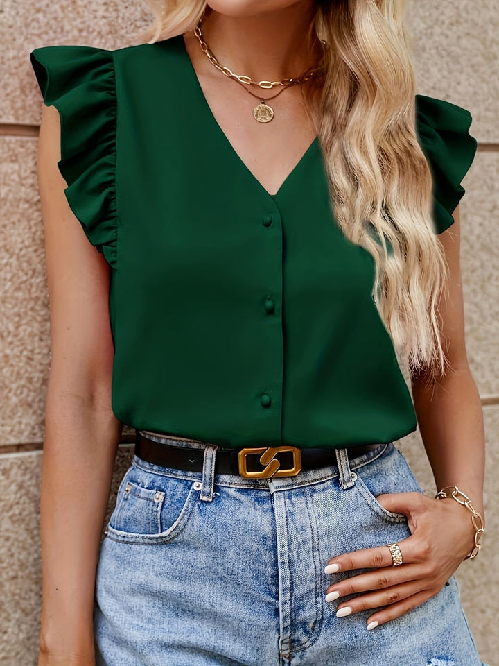 Dahlia - Blouse élégante avec volants chics pour femmes