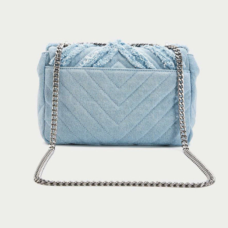 Macy - Sac bandoulière en denim bleu clair élégant pour dames