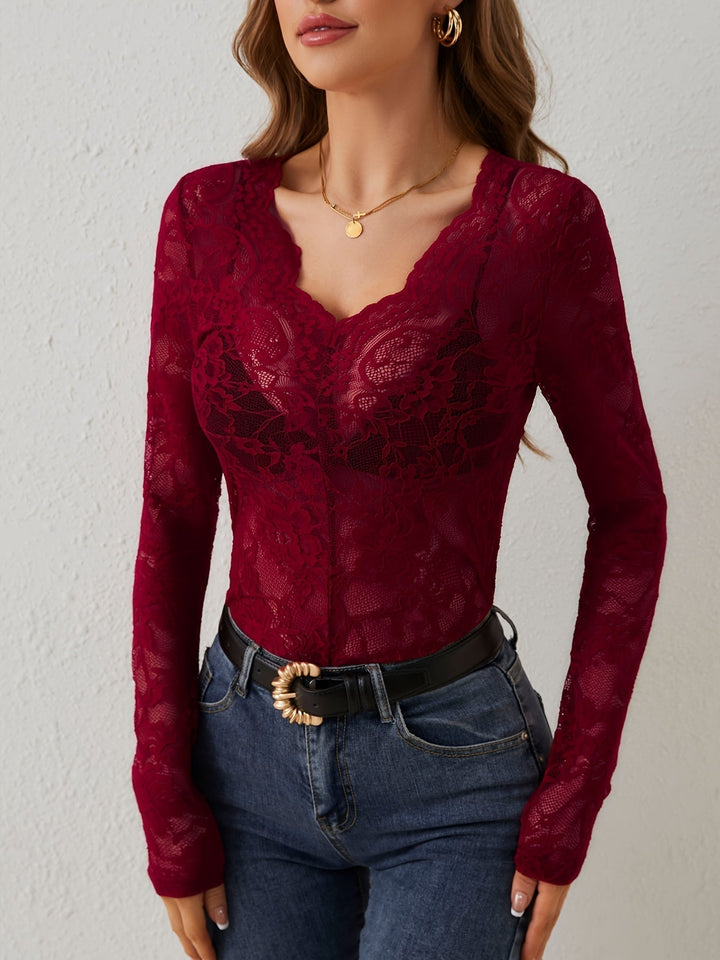 Mariel - Elegant Spring-Chic Lace Blouse for Women