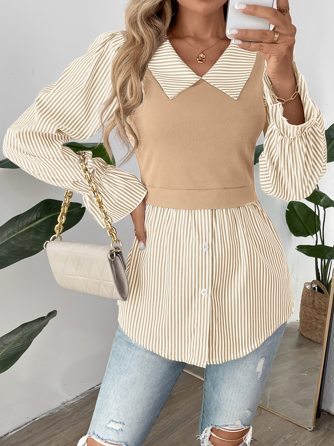 Olivia - Blouse rayée élégante pour femmes en mode printemps et automne stylée