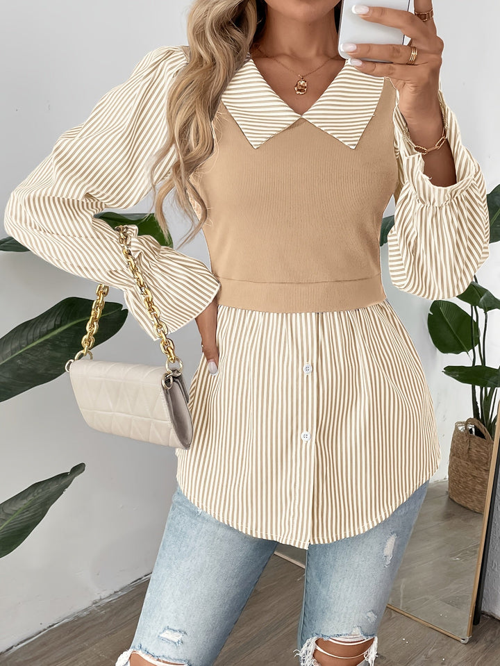 Olivia - Blouse rayée élégante pour femmes en mode printemps et automne stylée