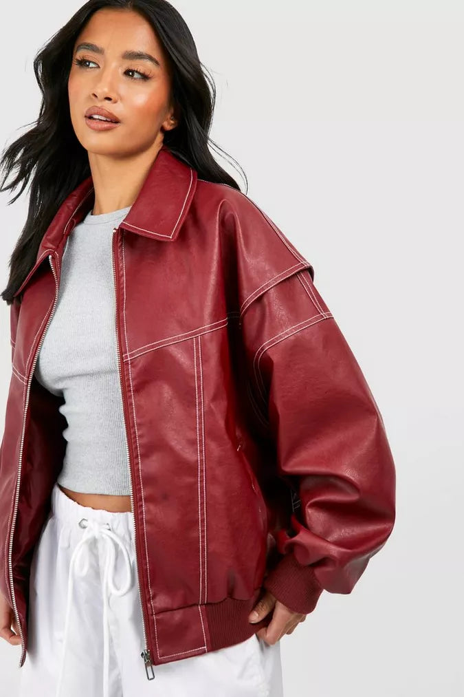 Pauline™ - Plus Size Leather Jacket